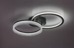 Plafonieră Seraphiel, metal negru, abajur alb, LED 38W, L600MM - imagine 6