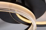 Plafonieră Seraphiel, metal negru, abajur alb, LED 38W, L600MM - imagine 8