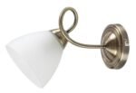 Candelabru Palomina, metal bronz, abajur alb, E27 x1 MAX 60W, H200MM - imagine 3
