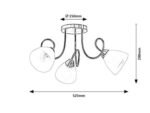 Candelabru Palomina, metal bronz, abajur alb, E27 x3 MAX 60W, L525MM - imagine 7