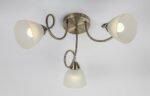 Candelabru Palomina, metal bronz, abajur alb, E27 x3 MAX 60W, L525MM - imagine 6