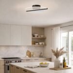 Plafonieră Norael, metal negru mat, abajur transparent, LED 20W, Ø410MM