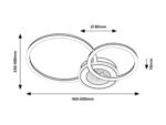 Plafonieră Lureo, metal negru mat, abajur alb, LED 24W, L600MM - imagine 15