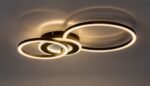 Plafonieră Lureo, metal negru mat, abajur alb, LED 24W, L600MM - imagine 4