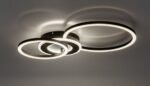 Plafonieră Lureo, metal negru mat, abajur alb, LED 24W, L600MM - imagine 5
