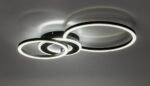 Plafonieră Lureo, metal negru mat, abajur alb, LED 24W, L600MM - imagine 6