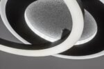 Plafonieră Lureo, metal negru mat, abajur alb, LED 24W, L600MM - imagine 9