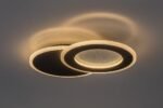 Plafonieră Lureo, metal negru mat, abajur alb, LED 24W, L350MM - imagine 4