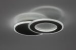 Plafonieră Lureo, metal negru mat, abajur alb, LED 24W, L350MM - imagine 6