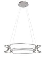 Pendul Fringilla, aluminiu crom satin, abajur alb, LED 67W, Ø600MM, H100MM - imagine 3