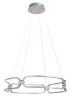 Pendul Fringilla, aluminiu crom satin, abajur alb, LED 67W, Ø600MM, H100MM - imagine 4