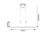 Pendul Temperius, metal crom satin, abajur alb, LED 24W, L1000MM, H30MM - imagine 15