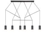 Pendul Aslaug, metal negru mat, GU10 x6 MAX 50W, Ø65MM, L1170MM - imagine 3