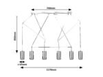 Pendul Aslaug, metal negru mat, GU10 x6 MAX 50W, Ø65MM, L1170MM - imagine 7