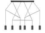 Pendul Aslaug, metal negru mat, GU10 x6 MAX 50W, Ø65MM, L1170MM - imagine 4