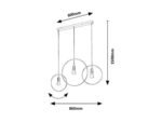 Pendul Dilara, metal negru mat, E27 x3 MAX 40W, L860MM - imagine 7