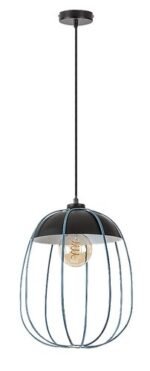 Pendul Svens, Negru mat/albastru, E27 1x60W, Ø270mm, Rabalux - imagine 3