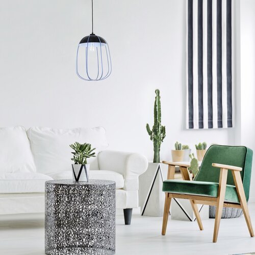 72024-e.jpg Pendul Svens, Negru mat/albastru, E27 1x60W, Ø270mm, Rabalux - imagine 1