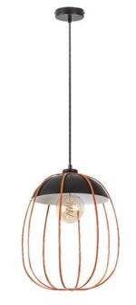 Pendul Svens, Negru mat/portocaliu, E27 1x60W, Ø270mm, Rabalux - imagine 3