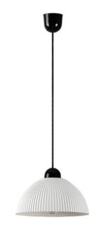 Pendul Avenora, plastic negru, abajur alb, E27 x1 MAX 60W, Ø250MM - imagine 4