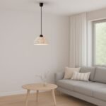 Pendul Avenora, plastic negru, abajur alb, E27 x1 MAX 60W, Ø250MM