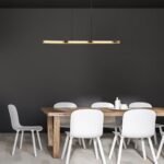 Pendul Remiel, metal negru mat, abajur alb, LED 30W, L790MM, H65MM