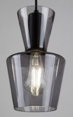 Pendul Abra, metal negru mat, abajur fumuriu, E27 x3 MAX 60W, Ø150MM, L600MM, H250MM - imagine 4