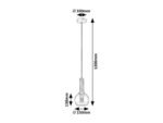 Pendul Centio, metal negru, abajur fumuriu, E27 x1 MAX 40W, Ø150MM - imagine 5