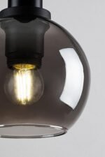 Pendul Centio, metal negru, abajur fumuriu, E27 x1 MAX 40W, Ø150MM - imagine 4