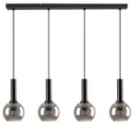 Pendul Centio, metal negru, abajur fumuriu, E27 x4 MAX 40W, Ø150MM, L780MM - imagine 4