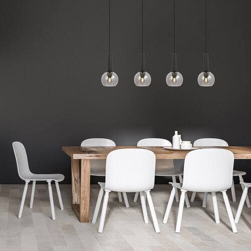 72174-e.jpg Pendul Centio, metal negru, abajur fumuriu, E27 x4 MAX 40W, Ø150MM, L780MM - imagine 1
