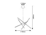 Pendul Henli, metal negru, abajur alb, LED 30W, L760MM, H760MM - imagine 11