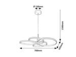 Pendul Isidora, metal gri-bej, abajur alb, LED 70W, L700MM - imagine 10