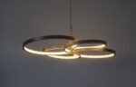 Pendul Isidora, metal gri-bej, abajur alb, LED 70W, L700MM - imagine 4