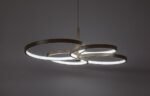 Pendul Isidora, metal gri-bej, abajur alb, LED 70W, L700MM - imagine 6