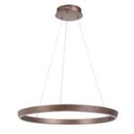 Pendul Nevira, metal maro cafea periat, abajur alb, LED 36W, Ø600MM - imagine 3
