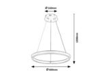 Pendul Nevira, metal maro cafea periat, abajur alb, LED 36W, Ø600MM - imagine 10