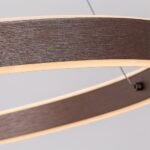 Pendul Nevira, metal maro cafea periat, abajur alb, LED 36W, Ø600MM - imagine 4
