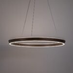 Pendul Nevira, metal maro cafea periat, abajur alb, LED 36W, Ø600MM - imagine 6