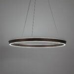 Pendul Nevira, metal maro cafea periat, abajur alb, LED 36W, Ø600MM - imagine 7