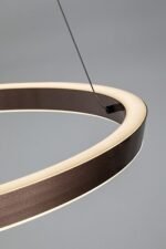 Pendul Nevira, metal maro cafea periat, abajur alb, LED 36W, Ø600MM - imagine 8