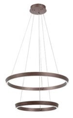 Pendul Nevira, metal maro cafea periat, abajur alb, LED 45W, Ø600MM - imagine 3