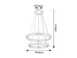 Pendul Nevira, metal maro cafea periat, abajur alb, LED 45W, Ø600MM - imagine 11