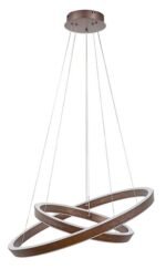Pendul Nevira, metal maro cafea periat, abajur alb, LED 45W, Ø600MM - imagine 4