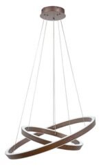 Pendul Nevira, metal maro cafea periat, abajur alb, LED 45W, Ø600MM - imagine 5