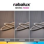 Pendul Nevira, metal maro cafea periat, abajur alb, LED 45W, Ø600MM - imagine 10