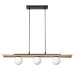 Pendul Noxelle, lemn negru mat/ stejar, abajur alb, G9 x3 MAX 5W, L800MM - imagine 3