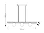 Pendul Noxelle, lemn negru mat/ stejar, abajur alb, G9 x3 MAX 5W, L800MM - imagine 7