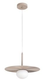 Pendul Glowbells, metal gri-bej, abajur alb, G9 x1 MAX 25W, Ø350MM, H200MM - imagine 3