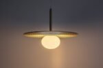 Pendul Glowbells, metal gri-bej, abajur alb, G9 x1 MAX 25W, Ø350MM, H200MM - imagine 5